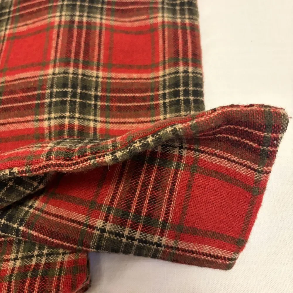 Reversible Holiday Christmas Plaid Cloth Placemats Set of 5 Red Green Black